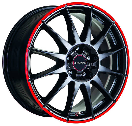 Ronal R54 jetblack-red rim Alufelge