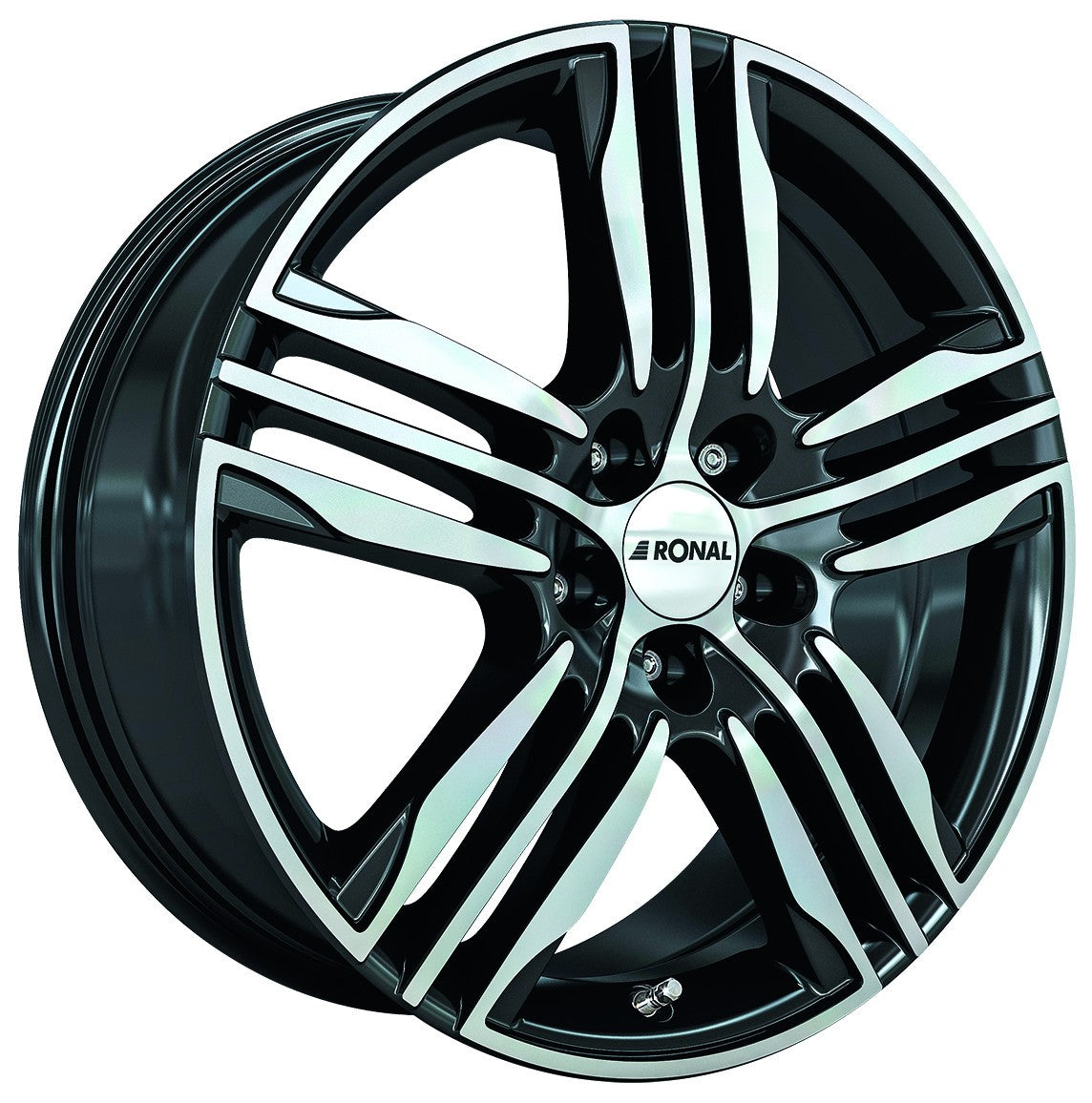 Ronal R57 schwarz-frontkopiert 7.5x17 ET45 - LK5/120 ML65.1