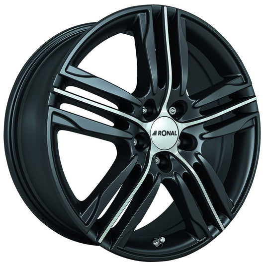 Ronal R57 mattschwarz-frontkopiert 7.5x17 ET45 - LK5/120 ML65.1