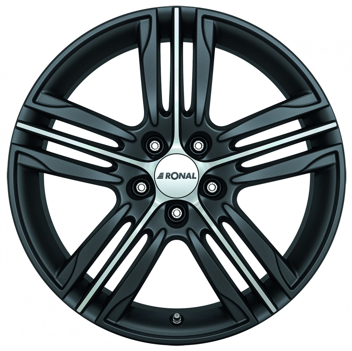 Ronal R57 mattschwarz-frontkopiert 7.5x17 ET45 - LK5/120 ML65.1