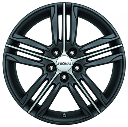 Ronal R57 mattschwarz-frontkopiert 7.5x17 ET45 - LK5/120 ML65.1