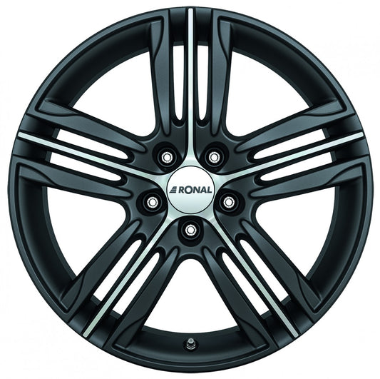 Ronal R57 mattschwarz-frontkopiert 7.5x17 ET45 - LK5/120 ML65.1