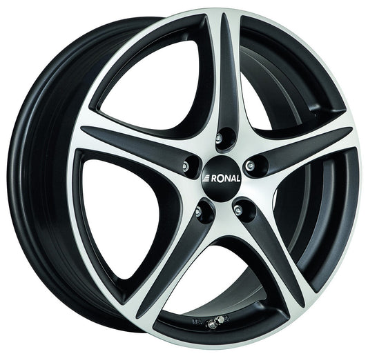 Ronal R56 mattschwarz-frontkopiert 7x17 ET45 - LK5/112 ML76