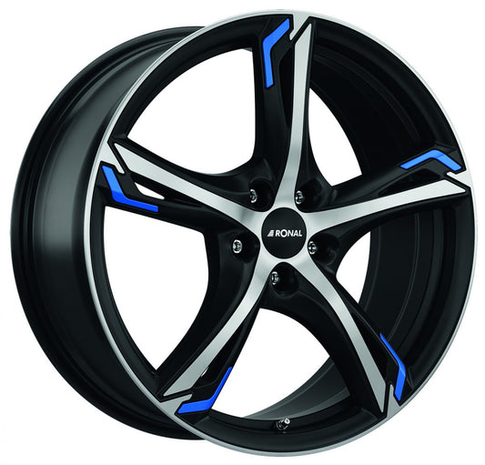 Ronal R62 Blue jetblack-matt-frontkopiert 8.5x20 ET40 - LK5/114.3 ML82