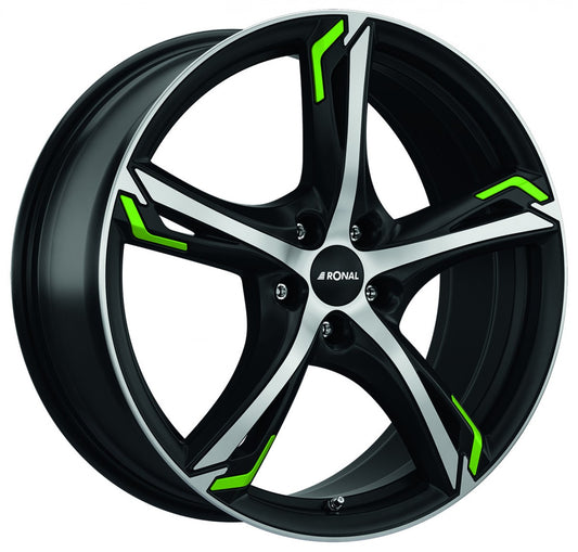 Ronal R62 Green jetblack-matt-frontkopiert 8.5x20 ET50 - LK5/114.3 ML82