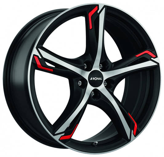 Ronal R62 Red jetblack-matt-frontkopiert 7.5x18 ET35 - LK5/100 ML68