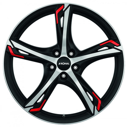 Ronal R62 Red jetblack-matt-frontkopiert 7.5x18 ET50 - LK5/108 ML76