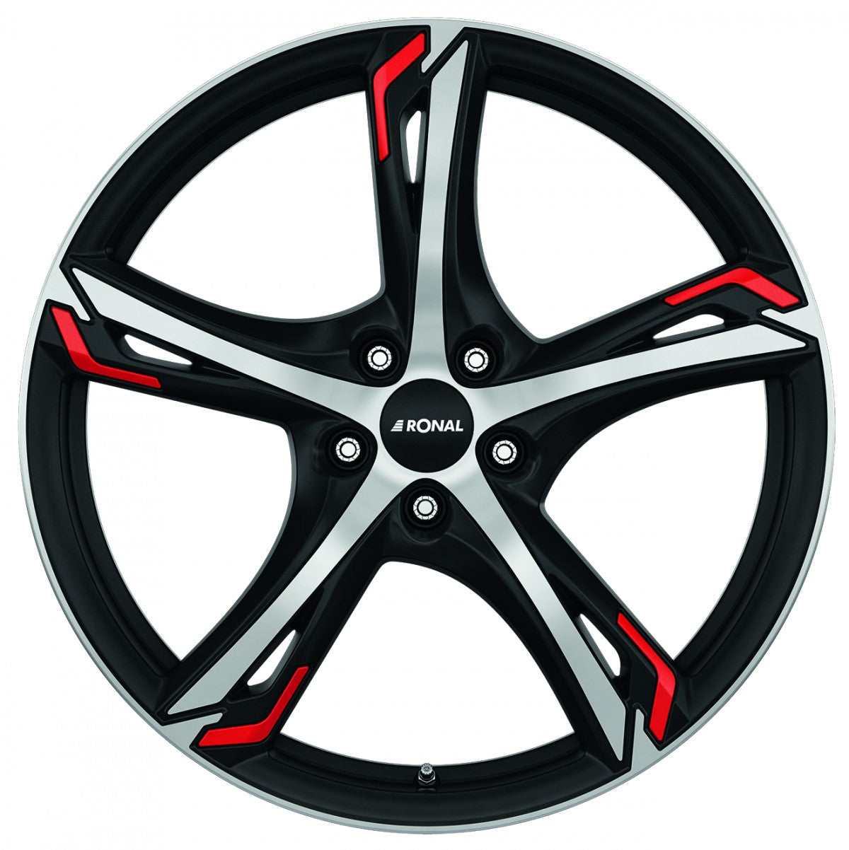 Ronal R62 Red jetblack-matt-frontkopiert 8x19 ET45 - LK5/108 ML76