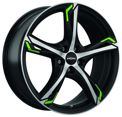 Ronal R62 Green jetblack-matt-frontkopiert 8.5x20 ET40 - LK5/108 ML76