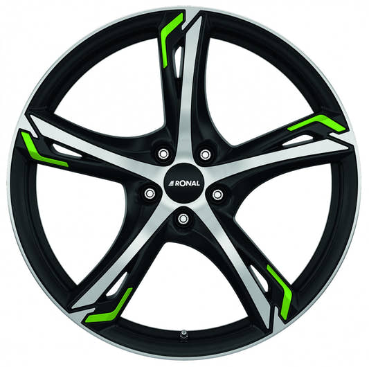 Ronal R62 Green jetblack-matt-frontkopiert 8.5x20 ET35 - LK5/110 ML65.1
