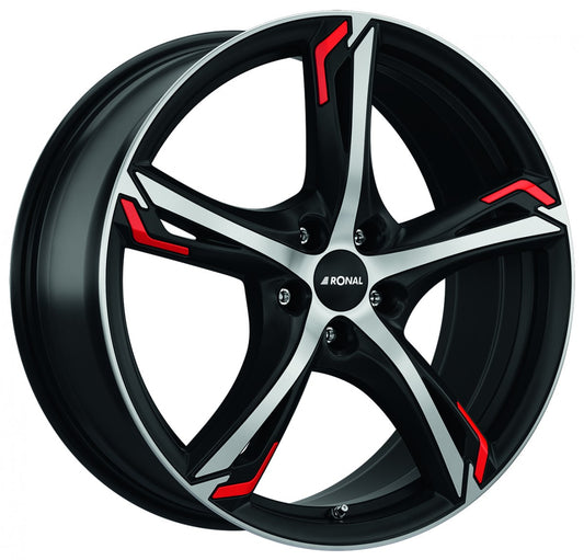 Ronal R62 Red jetblack-matt-frontkopiert 7.5x17 ET40 - LK5/114.3 ML82