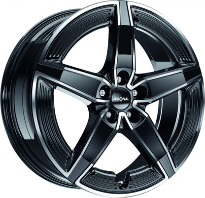 Ronal R72 jetblack frontkopiert 8x19 ET34.1 - LK5/112 ML66.5