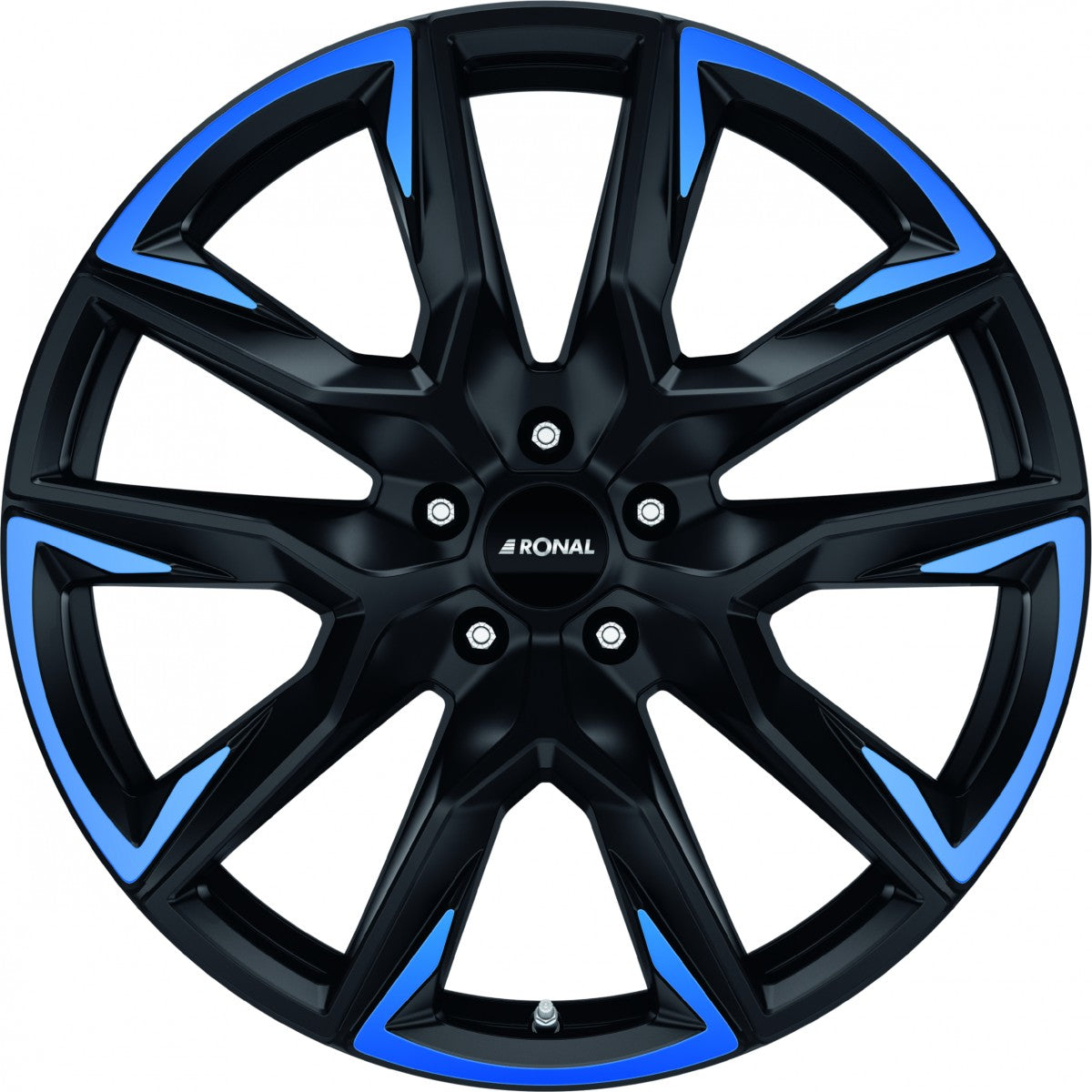 Ronal R71 jetblack matt blue tinted matt 9.5x21 ET37.1 - LK5/112 ML66.5