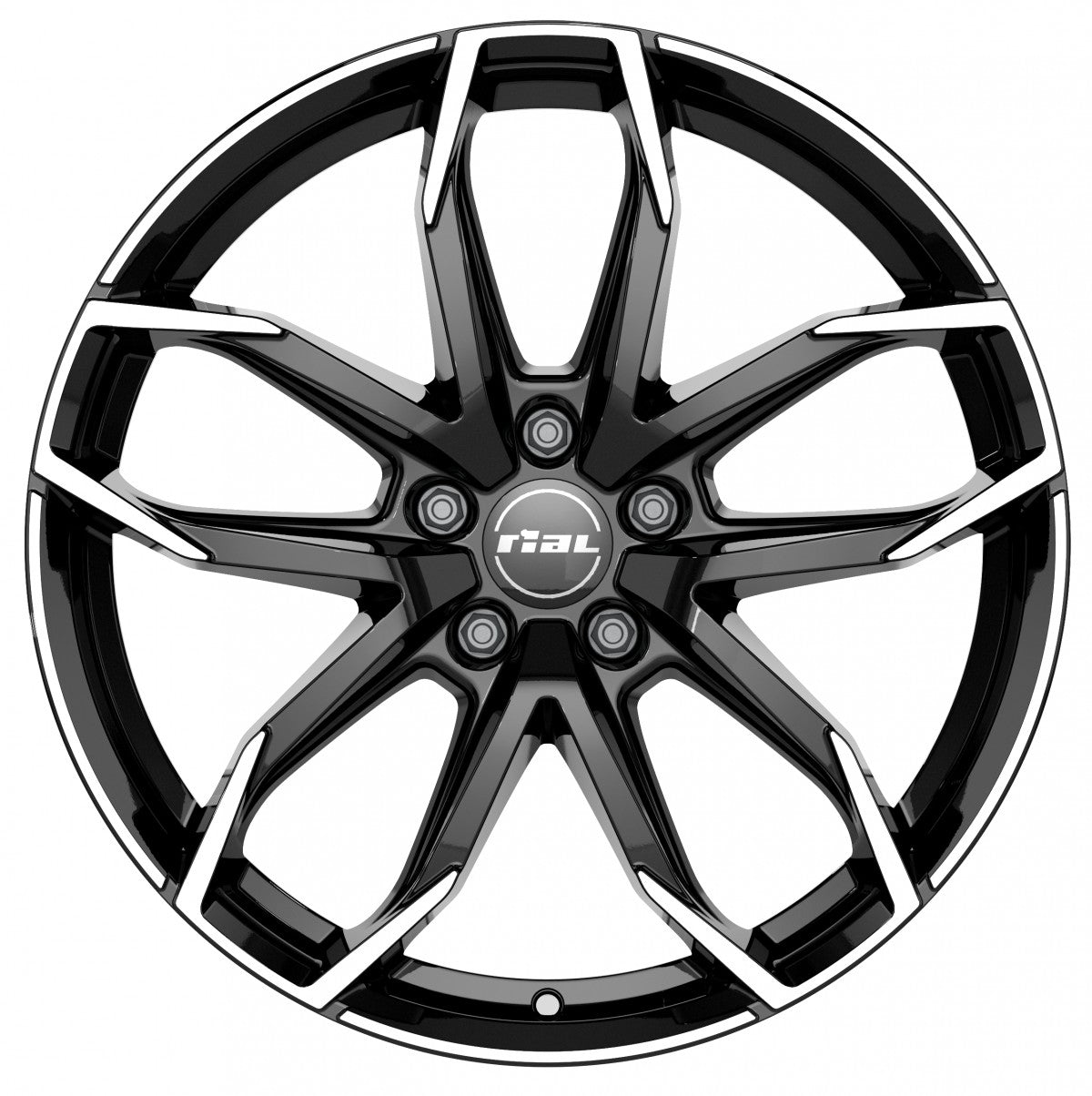 Rial Lucca diamant-schwarz frontpoliert 8x18 ET45 - LK5/108 ML70.1