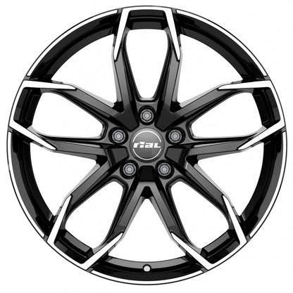 Rial Lucca diamant-schwarz frontpoliert 6.5x17 ET49 - LK4/100 ML54.1