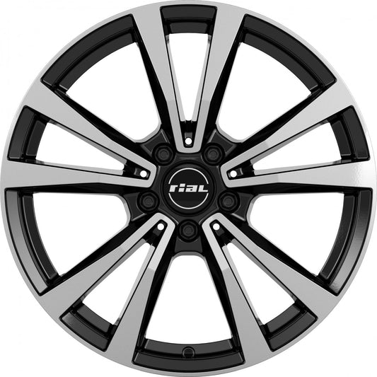Rial M12 diamant-schwarz frontpoliert 9x19 ET49 - LK5/112 ML66.5