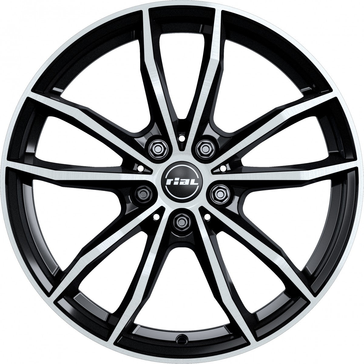 Rial X12 diamant-schwarz frontpoliert 7.5x18 ET51 - LK5/112 ML66.5