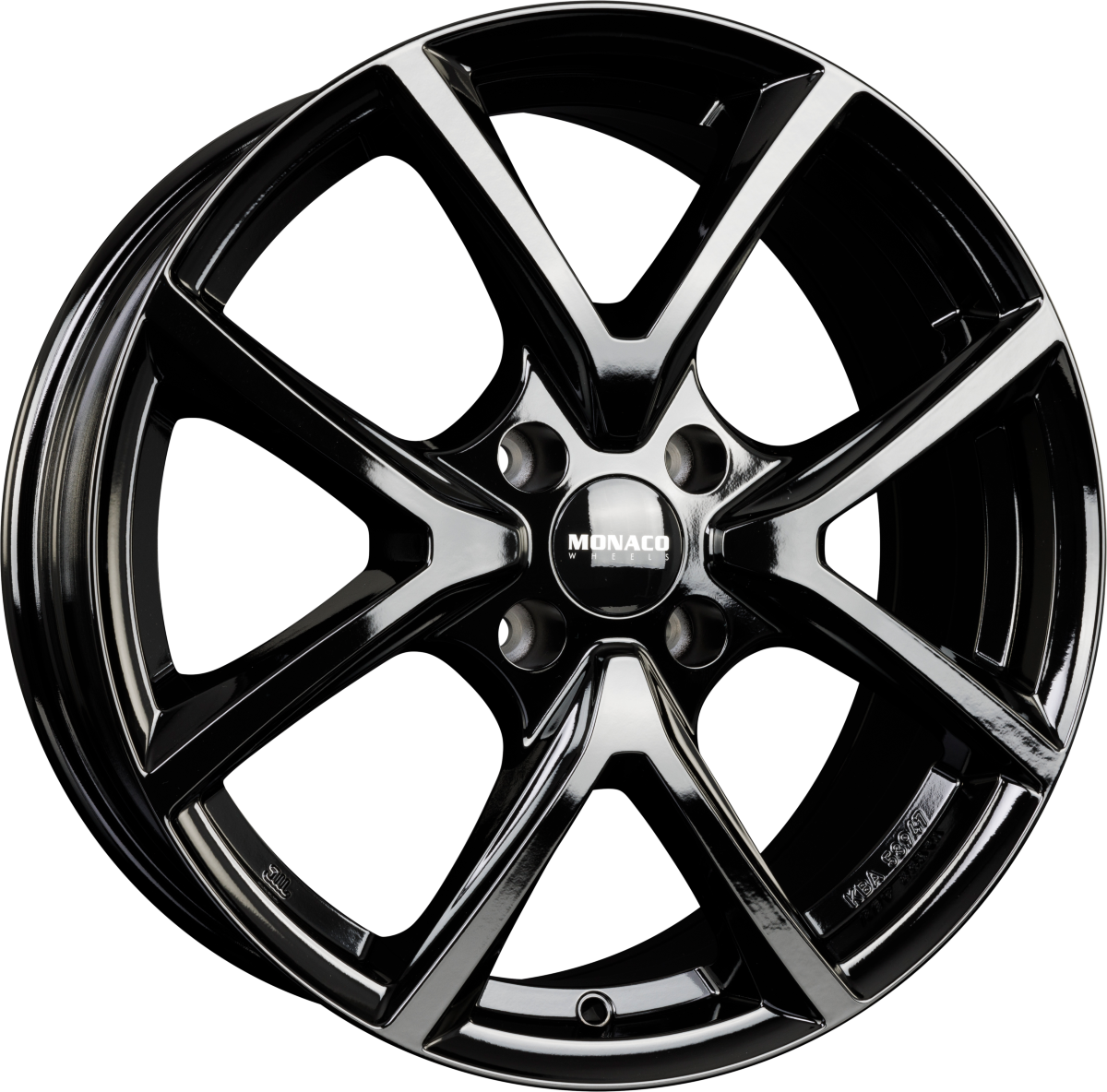 Monaco CL2 schwarz glanz Alufelge 7x17 Zoll ET32 LK 4x108 ML65.1 – Bild 6