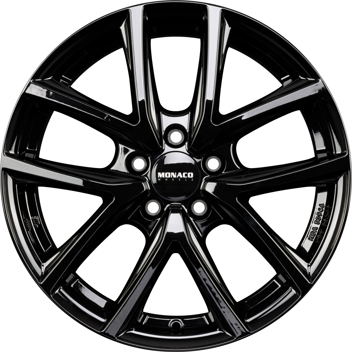 Monaco CL2 schwarz glanz Alufelge 7.5x18 Zoll ET45 LK 5x108 ML63.4 – Bild 5