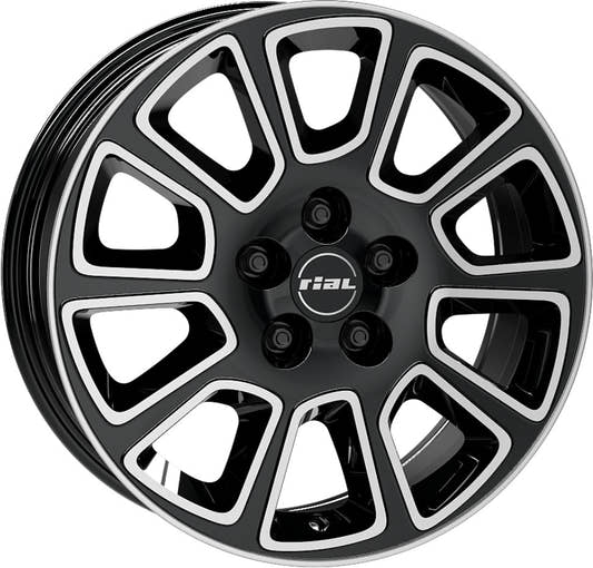 Rial Transporter 2 diamant-schwarz frontpoliert 6x16 ET50 - LK5/114.3 ML66.1