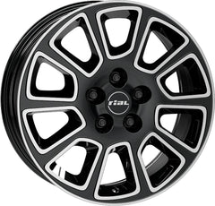 Rial Transporter 2 diamant-schwarz frontpoliert Alufelge 6.5x16 Zoll ET60 LK 5x120 ML65.1