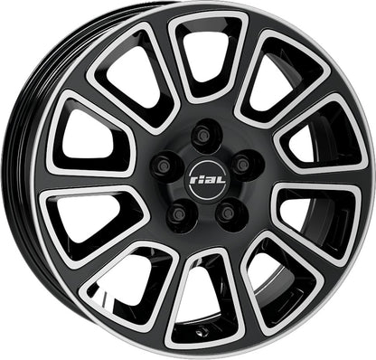 Rial Transporter 2 diamant-schwarz frontpoliert 7.5x18 ET60 - LK5/120 ML65.1