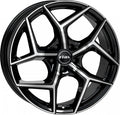 Rial Salento diamant-schwarz frontpoliert Alufelge 8x18 Zoll ET45 LK 5x108 ML70.1