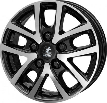 itWheels Mira Van gloss black polished 6.5x16 ET66 - LK5/118 ML71.1