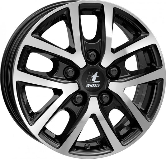 itWheels Mira Van gloss black polished 6.5x16 ET66 - LK5/130 ML89.1