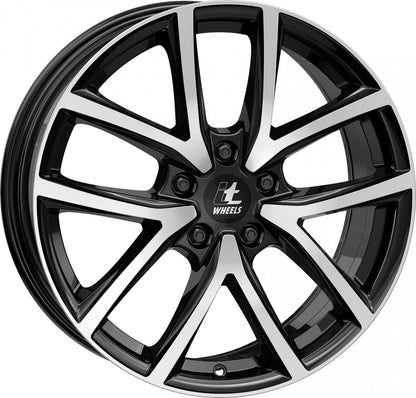 itWheels Mira gloss black polished 7x17 ET45 - LK5/112 ML70.1