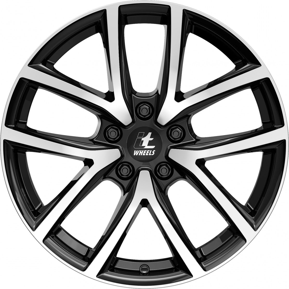 itWheels Mira gloss black polished 7x17 ET45 - LK5/112 ML70.1