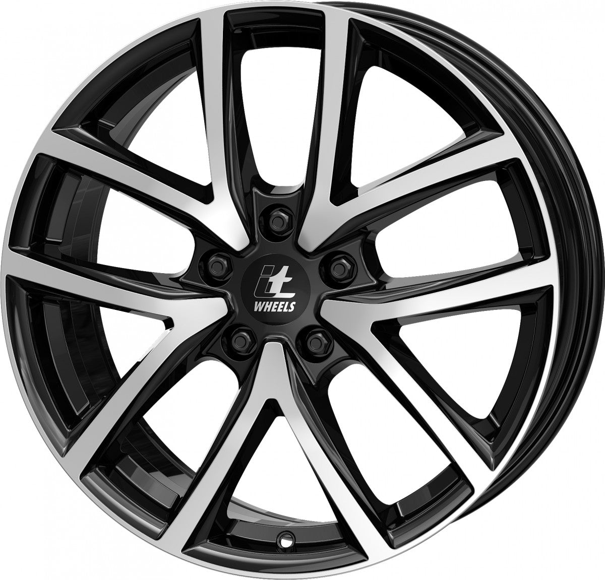 itWheels Mira gloss black polished 7x17 ET45 - LK5/112 ML70.1