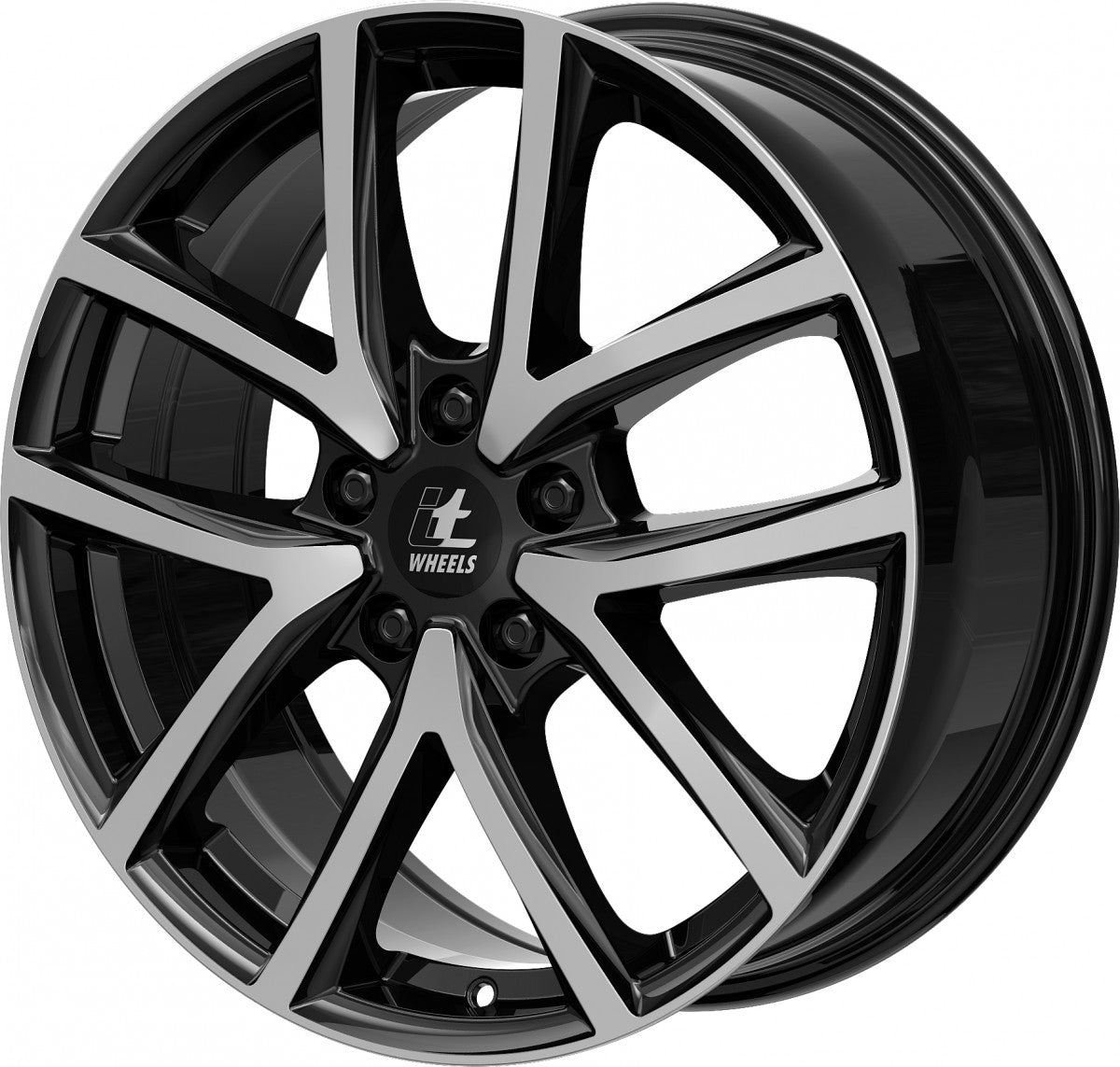 itWheels Mira gloss black polished 7x17 ET45 - LK5/112 ML70.1