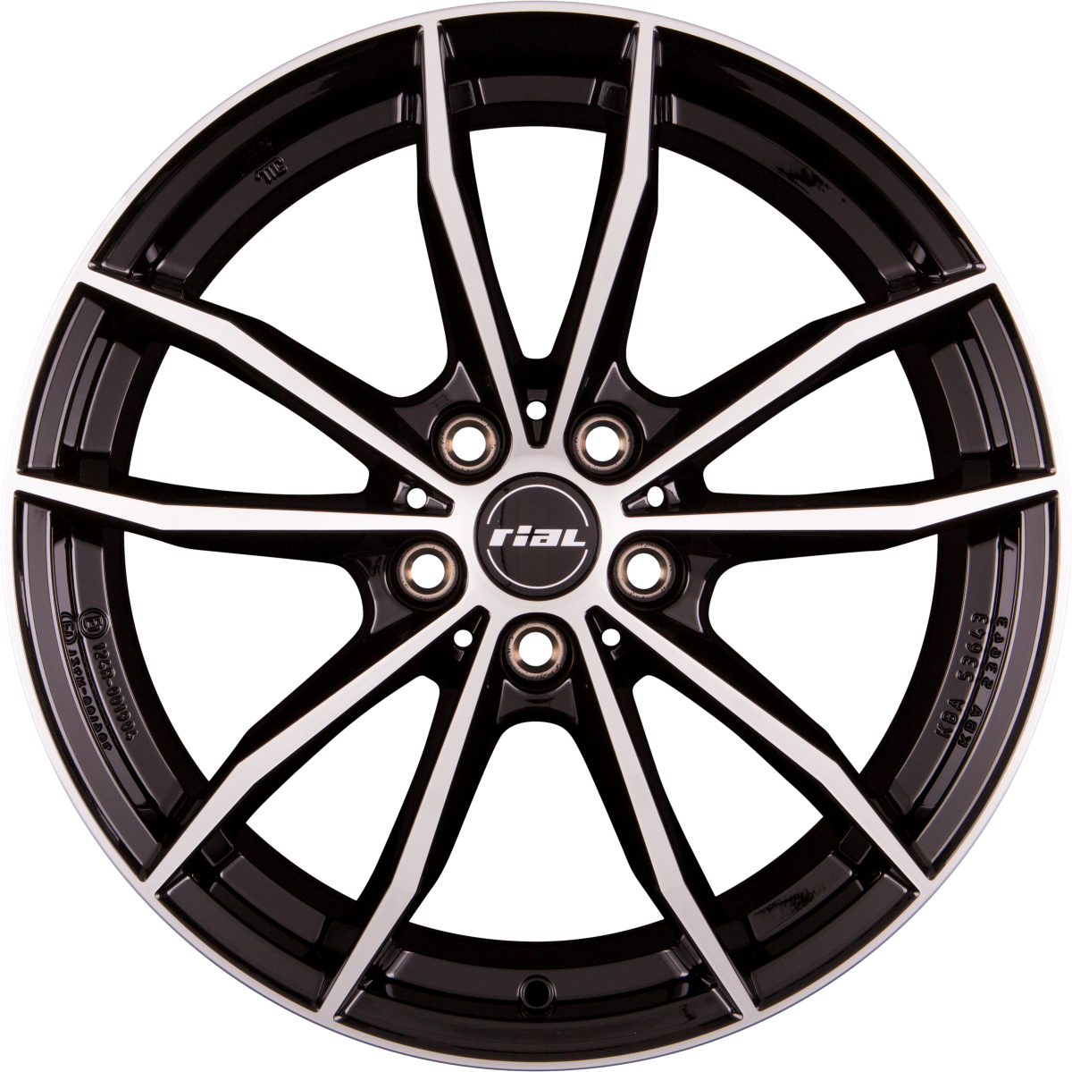 Rial X12 diamant-schwarz frontpoliert Alufelge 8x18 Zoll ET15 LK 5x112 ML66.5 – Bild 8