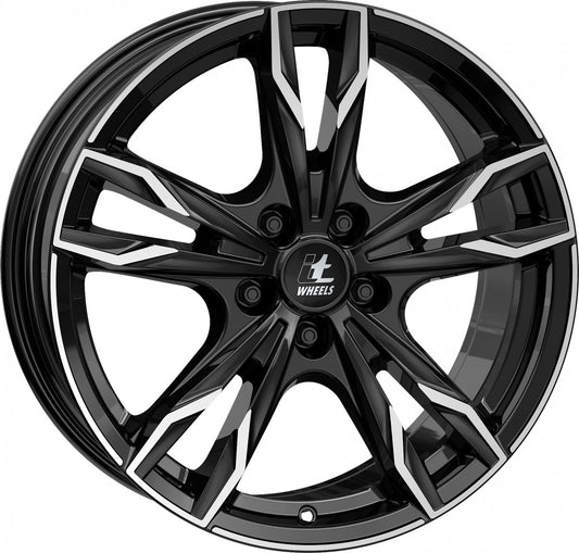 itWheels Gina gloss black polished 7.5x17 ET42 - LK5/108 ML70.1