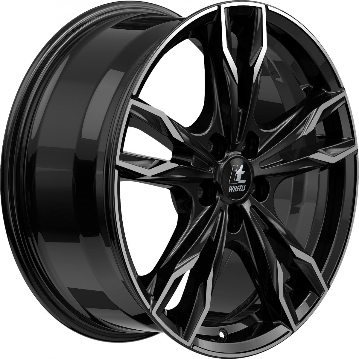 itWheels Gina gloss black polished Alufelge 8x18 Zoll ET45 LK 5x108 ML70.1 – Bild 4