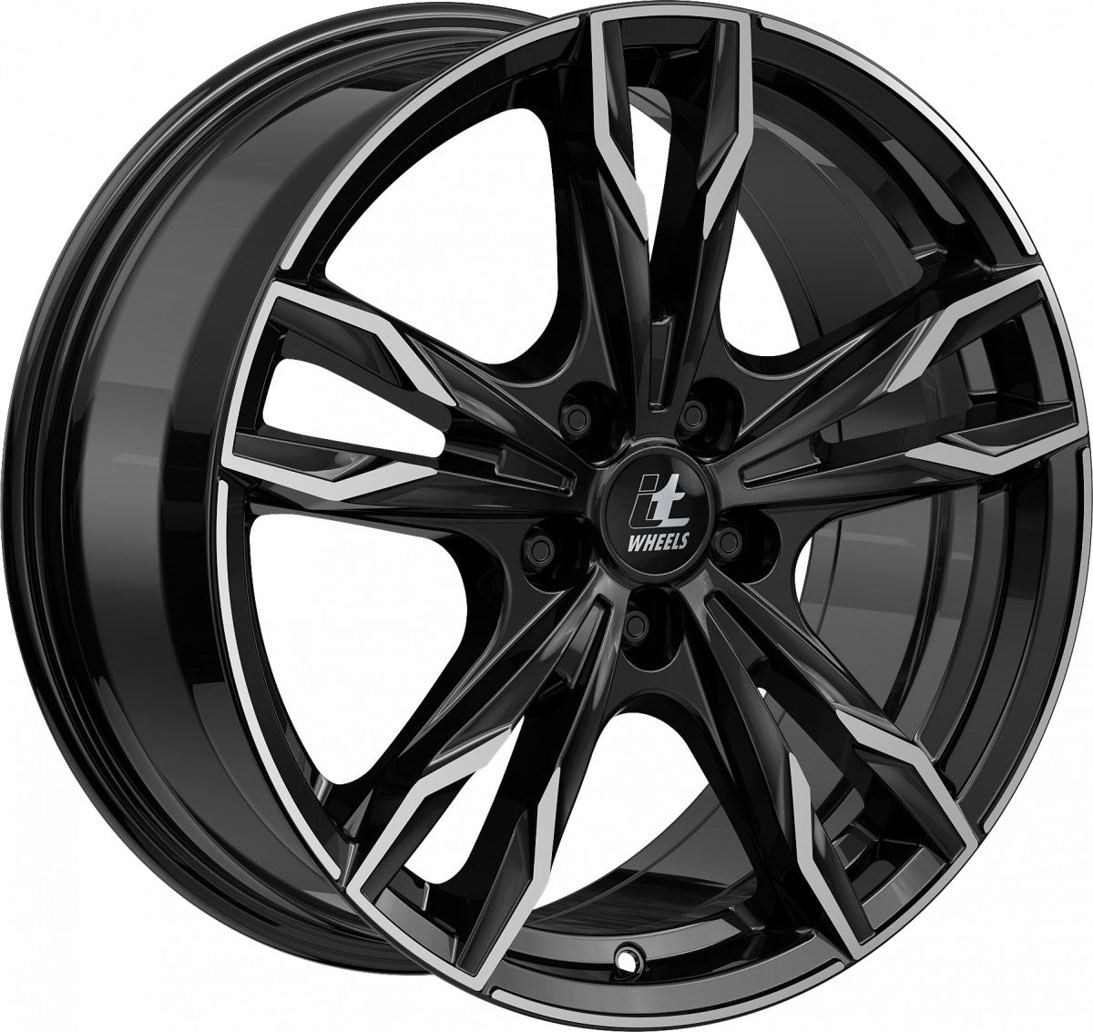 itWheels Gina gloss black polished Alufelge 8.5x19 Zoll ET48 LK 5x112 ML70.1 – Bild 3