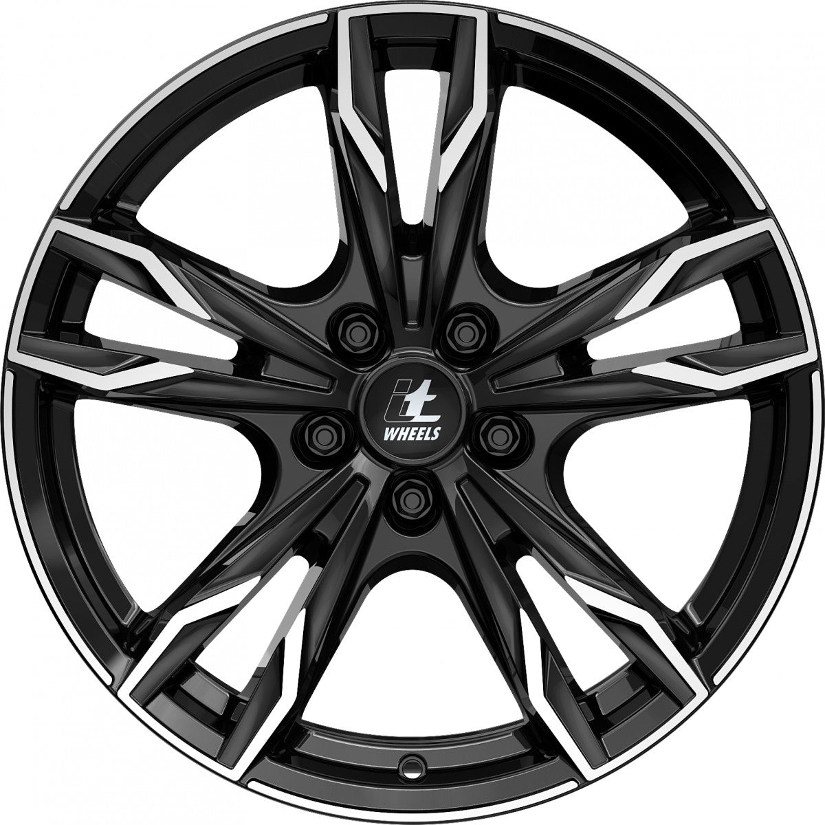 itWheels Gina gloss black polished Alufelge 8.5x19 Zoll ET30 LK 5x120 ML72.6 – Bild 2