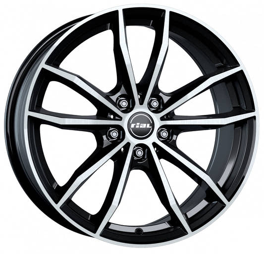 Rial X12 diamant-schwarz frontpoliert Alufelge 8.5x19 Zoll ET29 LK 5x112 ML66.5