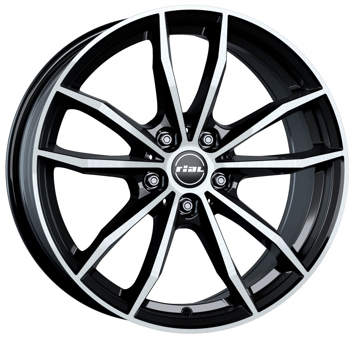 Rial X12 diamant-schwarz frontpoliert 8.5x19 ET42 - LK5/112 ML57.1