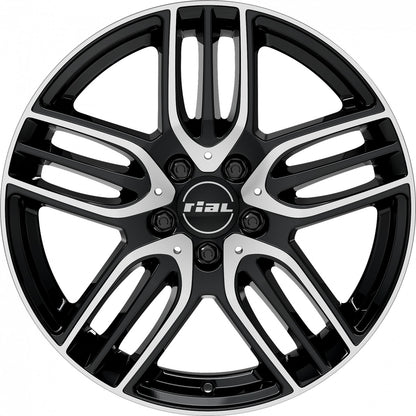 Rial M14 diamond-black frontpolished 9x18 ET58 - LK5/112 ML66.5