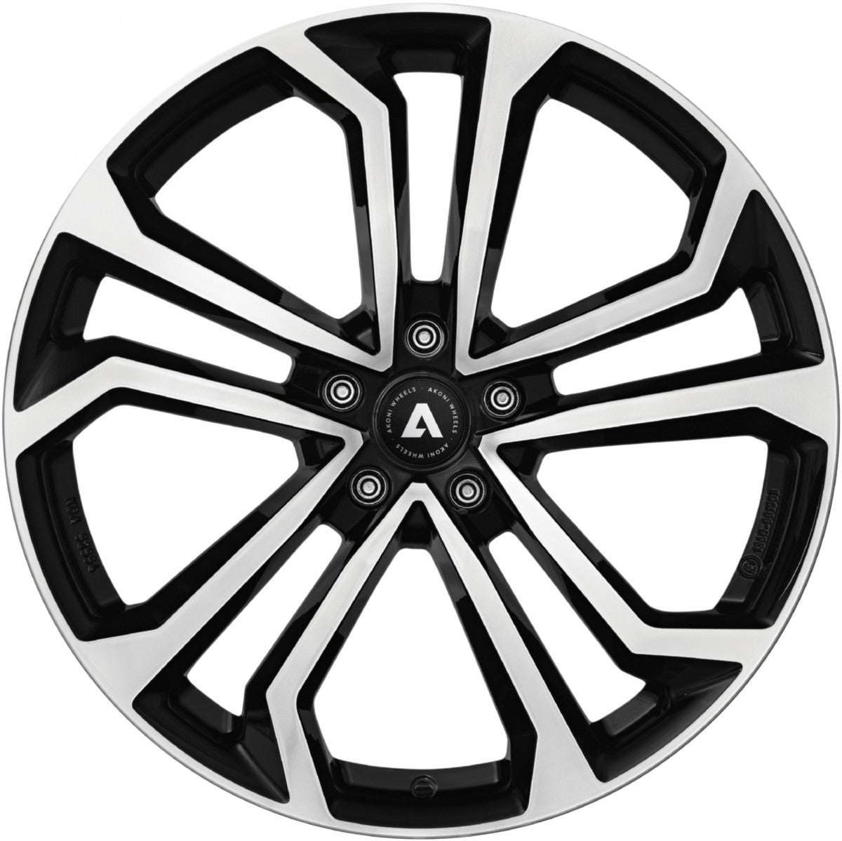 Akoni AK04 black polished Alufelge 8x20 Zoll ET40 LK 5x108 ML63.4 – Bild 2