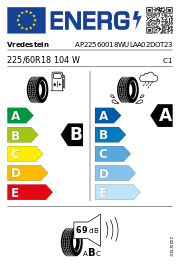 Vredestein Ultrac XL DOT23 225/60 R18 104W DOT DOT23 – EU-Reifenlabel