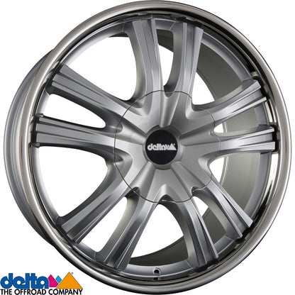 DELTA 4x4 Lander12 shiny silver Alufelge 9x22 Zoll ET20 LK 5x112 ML66.6