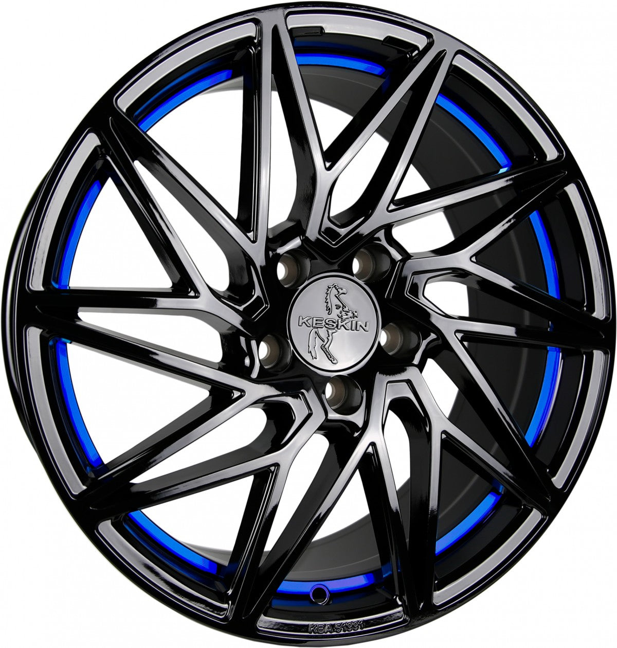 Keskin KT20 Future black painted blue inside 8.5x19 ET45 - LK5/112 ML72.6