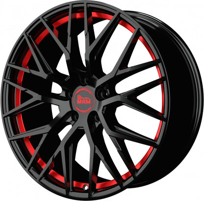 MAM RS4 black painted red inside 8.5x19 ET40 - LK5/114.3 ML72.6