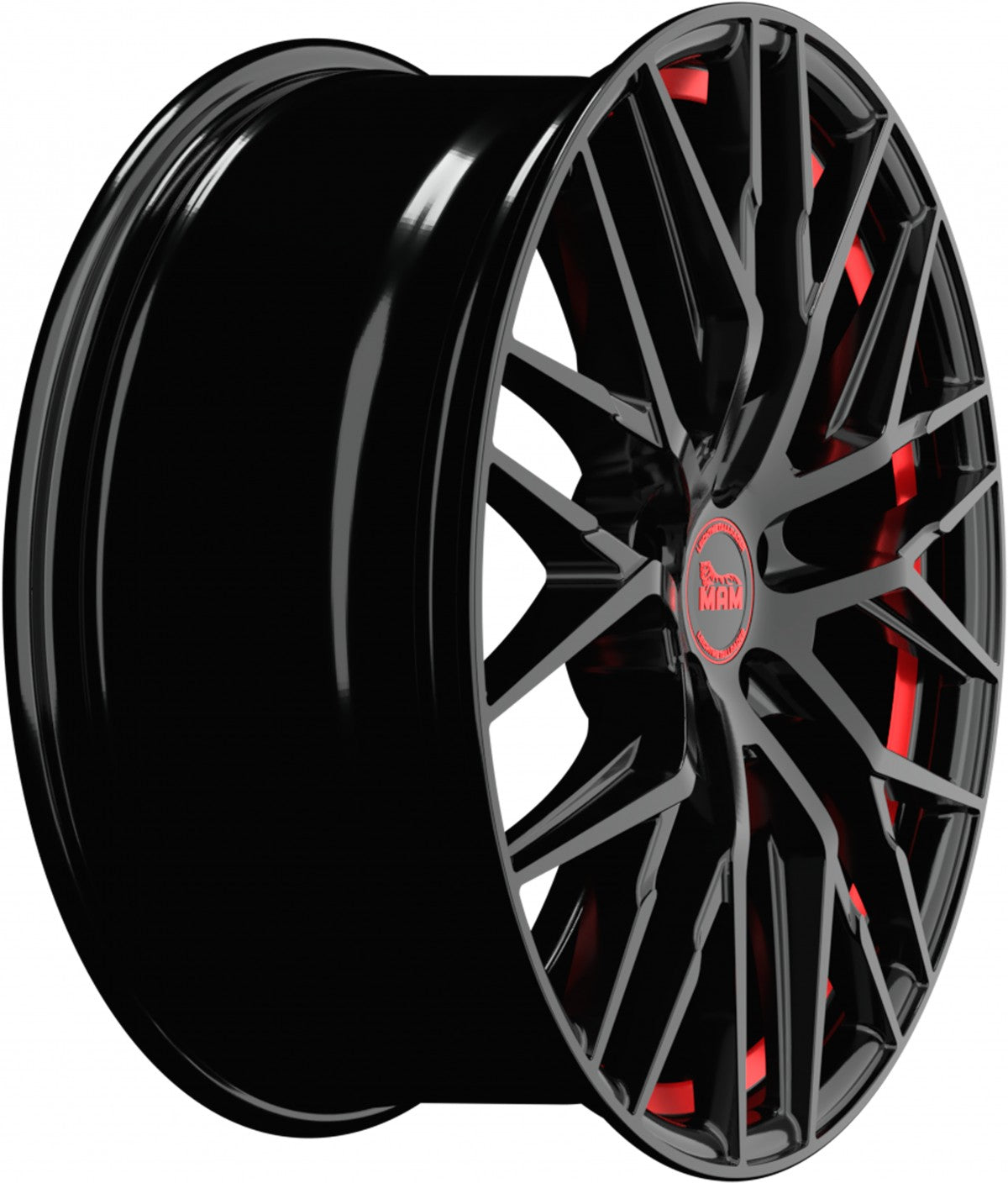 MAM RS4 black painted red inside 8.5x19 ET35 - LK5/120 ML72.6
