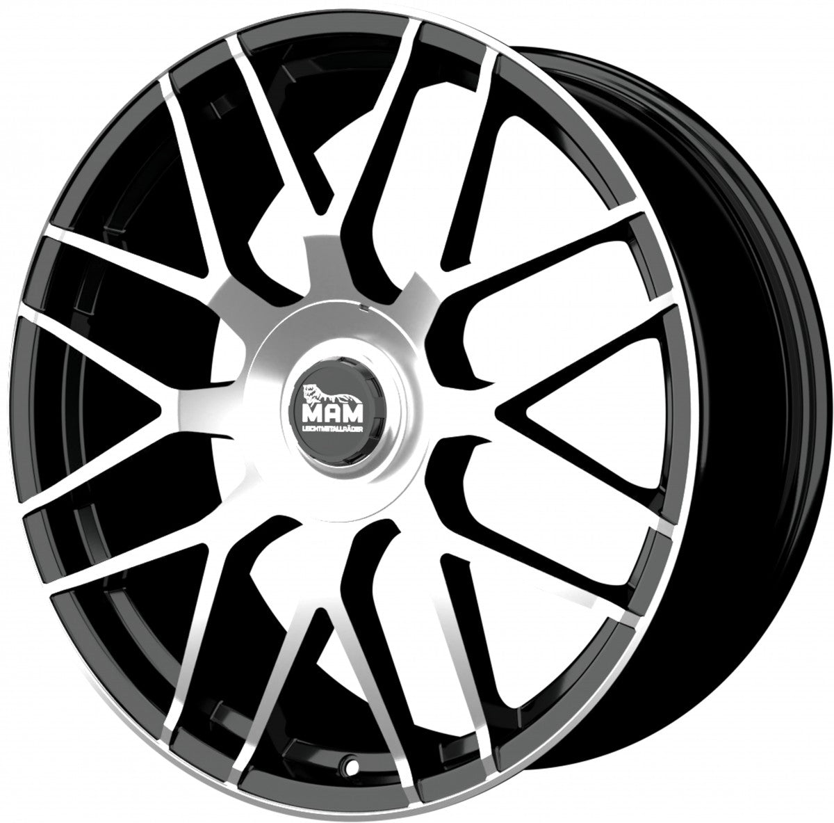 MAM GT1 black front polish 8.5x19 ET30 - LK5/100 ML66.6