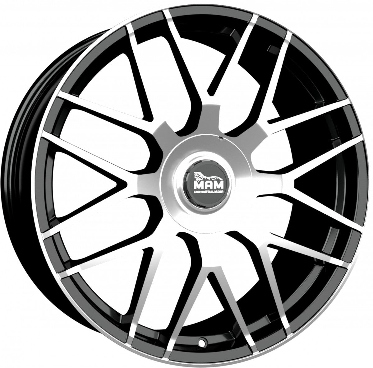 MAM GT1 black front polish 8.5x19 ET45 - LK5/100 ML66.6