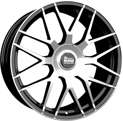 MAM GT1 black front polish 8.5x19 ET45 - LK5/100 ML66.6